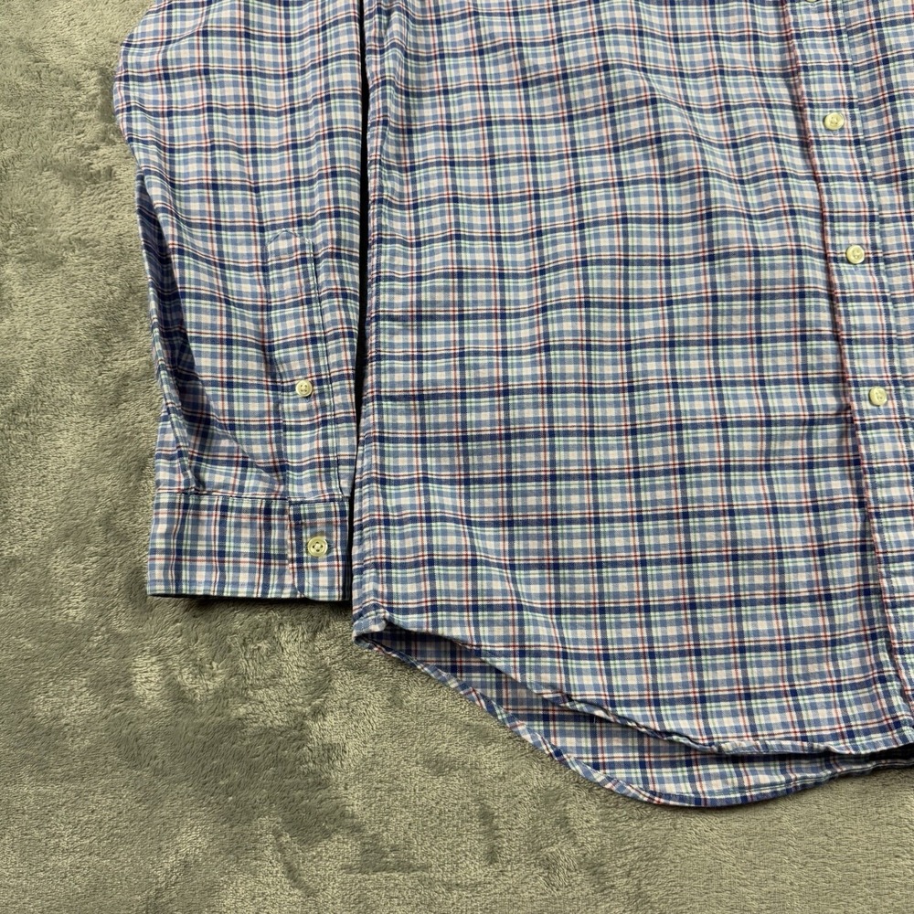 Ralph Lauren Long Sleeve Plaid Shirt Men Large Blue Casual ButtonDown Flesh Pony - Picture 5 of 14